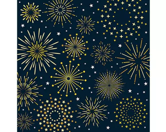 Braun + Company Weihnachtsservietten Firework midnight Beige, 20 Stück