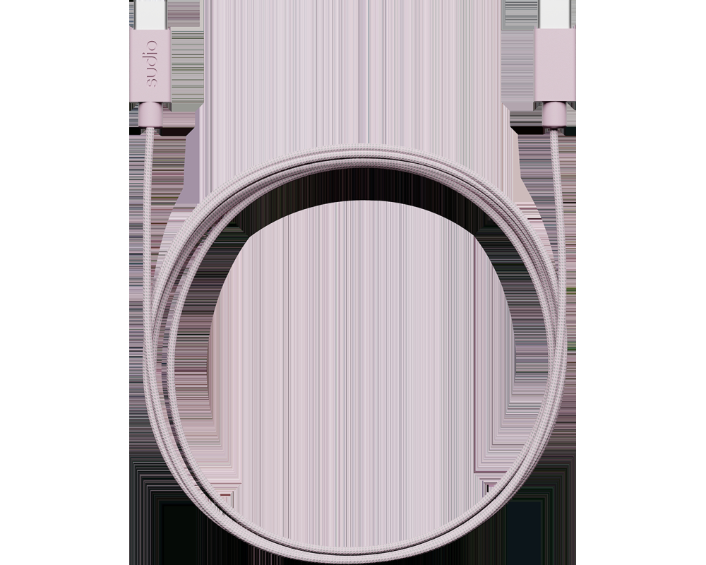 SUDIO USB-C - USB-C charging cable C1CPNK C1-C, Pink, 1.8m