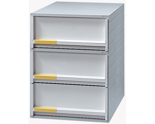 STYRO Schubladenbox grau 21109680 3 Fächer, styro-Modul