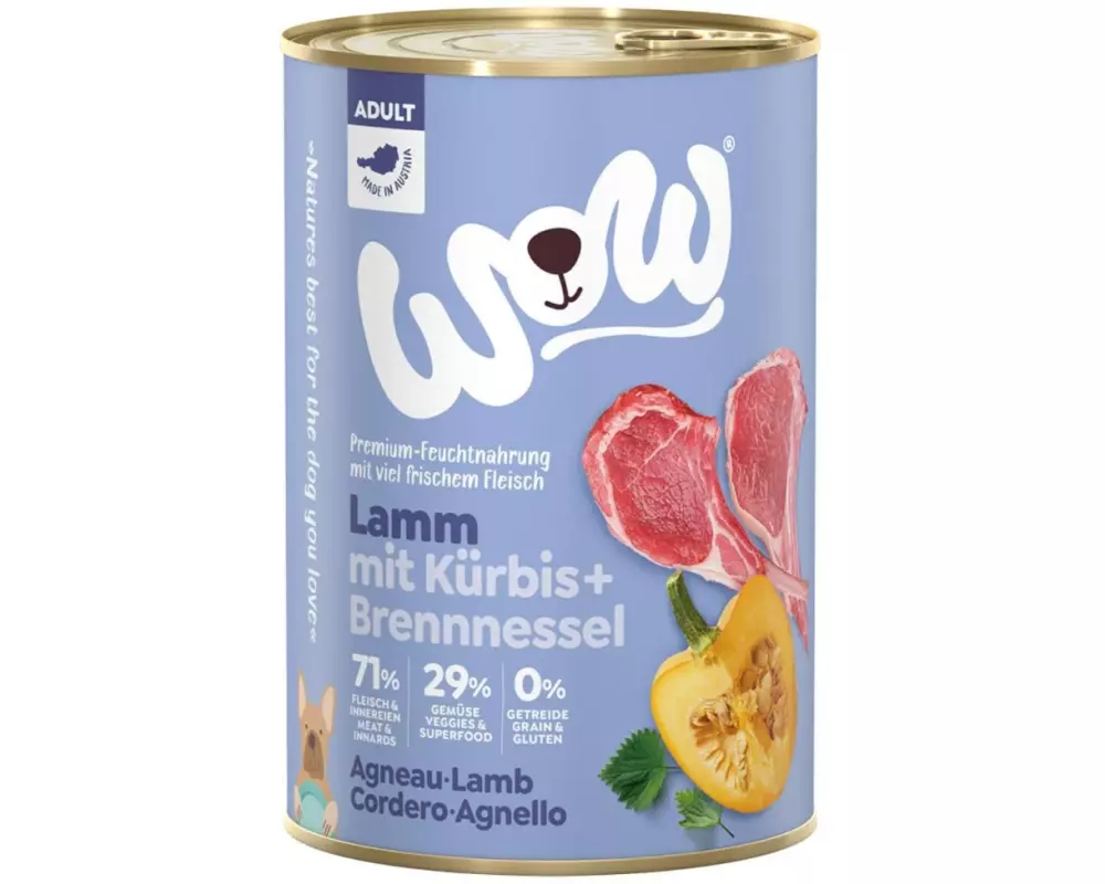 WOW Nassfutter Adult Lamm, 400 g