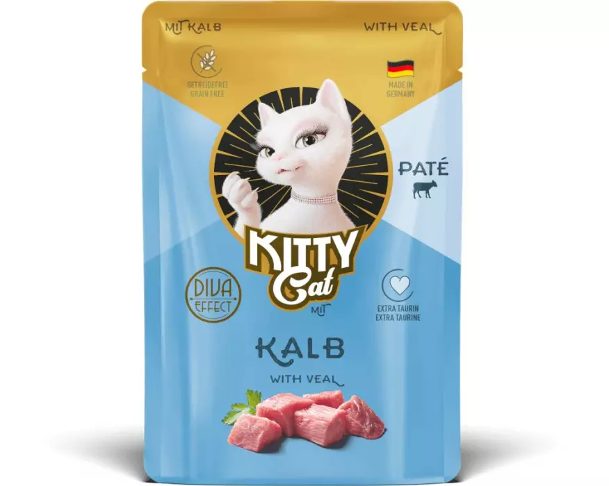 KITTY Cat Nassfutter KittyCat Paté Pouch Kalb 85 g