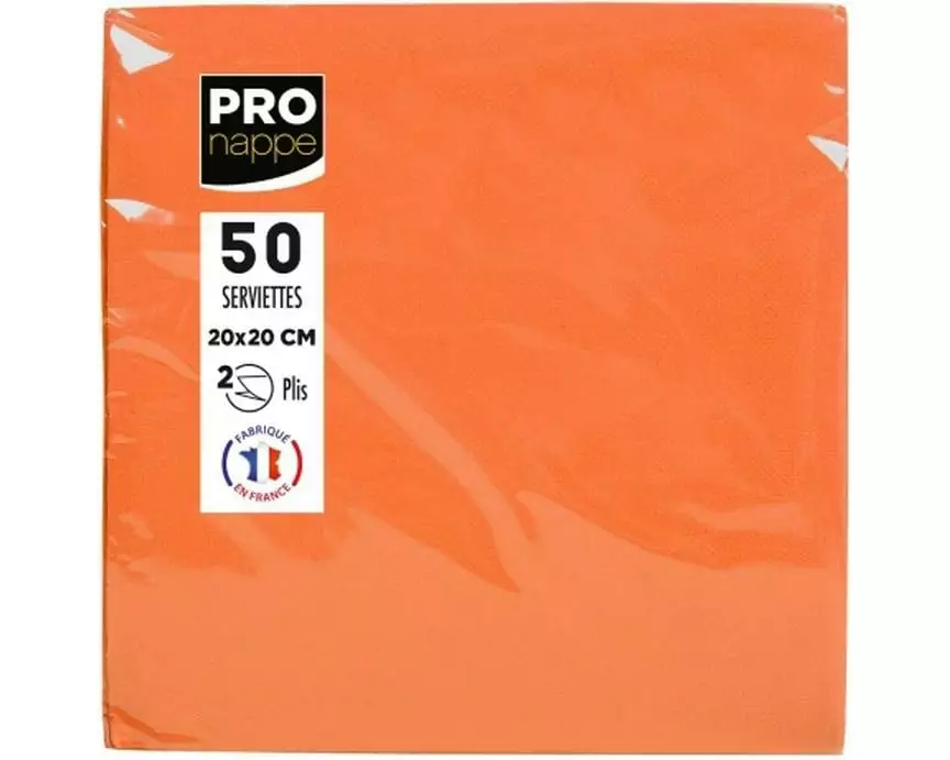 PRO nappe Papierservietten Orange 20 cm x 20 cm, 50 Stück