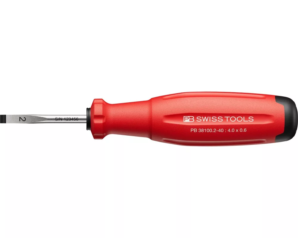 PB Swiss Tools Schlitz-Schraubenzieher SwissGrip Evo PB 38100.2-40 Rot