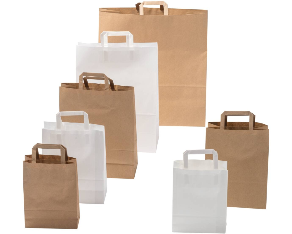 NEUTRAL Papiertragetasche Flachhenkel 715.0220.10 braun 22x10x29cm, 400 Stück