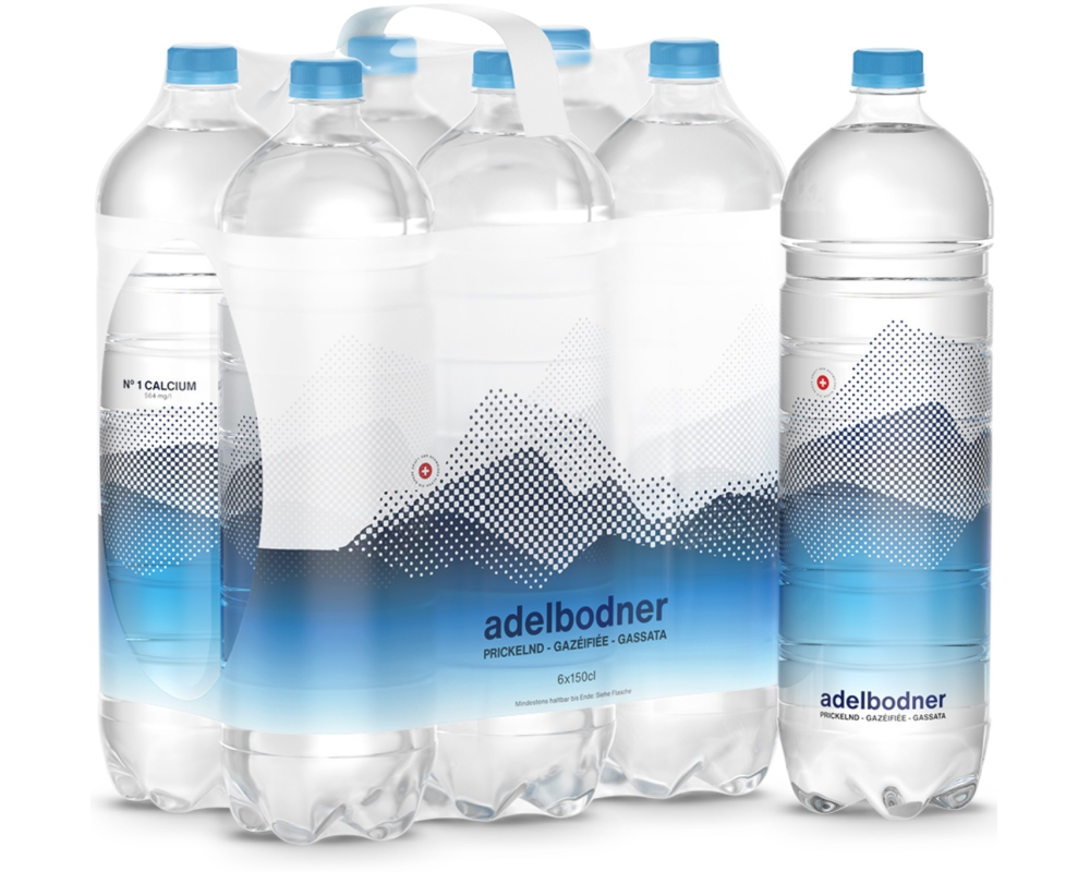 ADELBODNER mit Kohlensäure 100055 150 cl, 6 Stk.