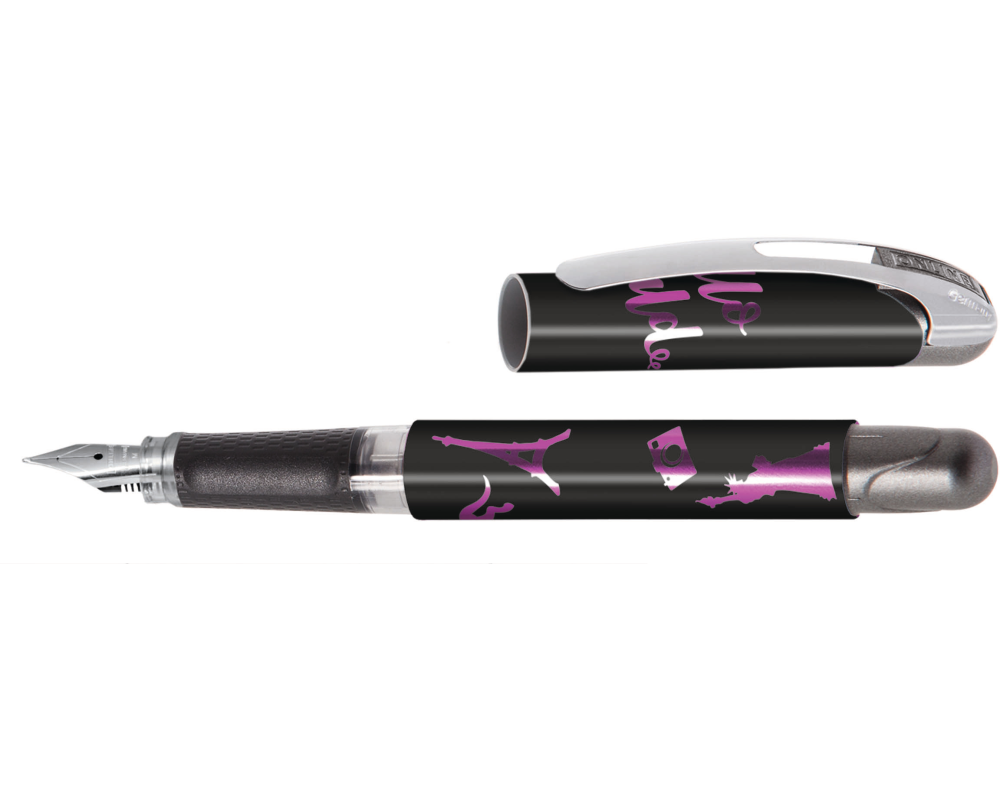 ONLINE Füllhalter College II 0.5mm 12361/3D Hello World Metallic Black