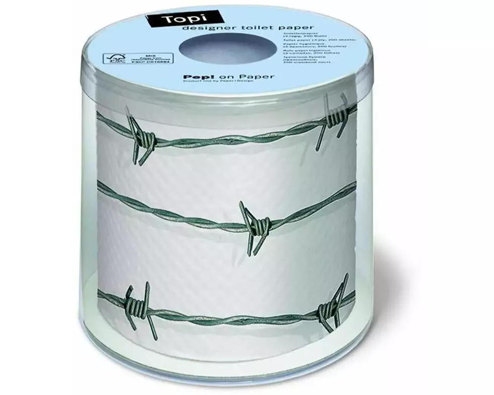Paper + Design Toilettenpapier Barbed wire Rollen, 3-lagig, Mehrfarbig