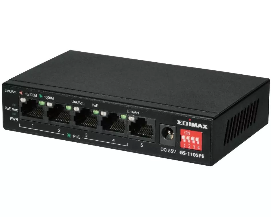 Edimax PoE+ Switch GS-1105PE 5 Port