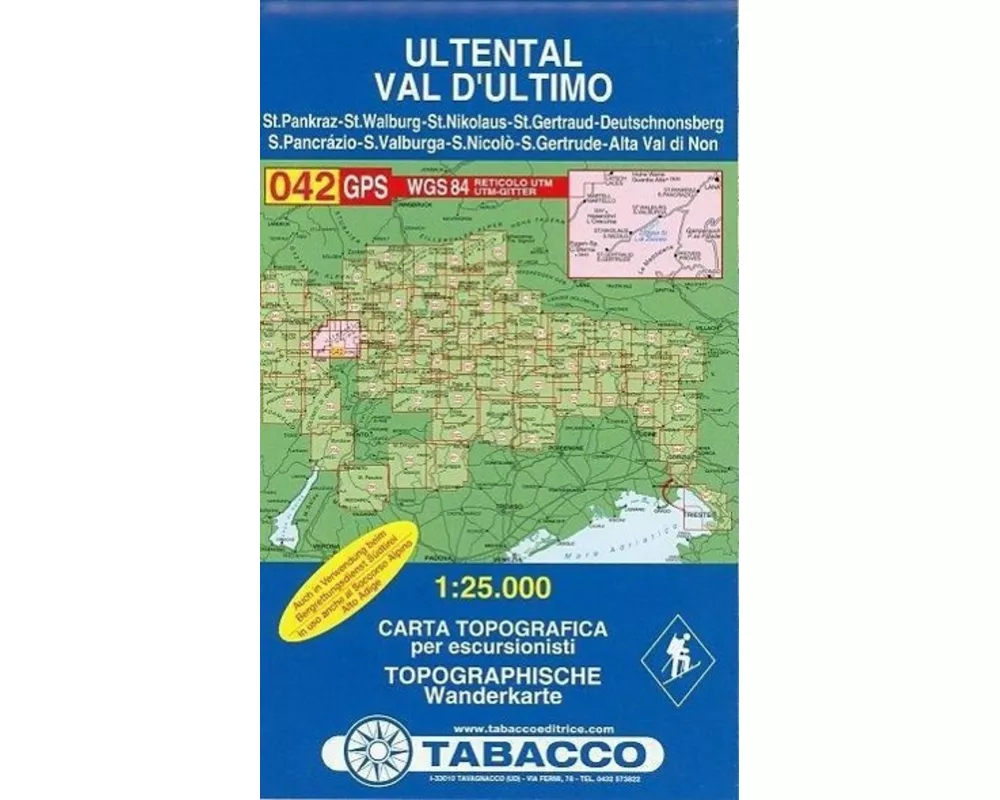 Tabacco Wandern 1 : 25 000 Ultental