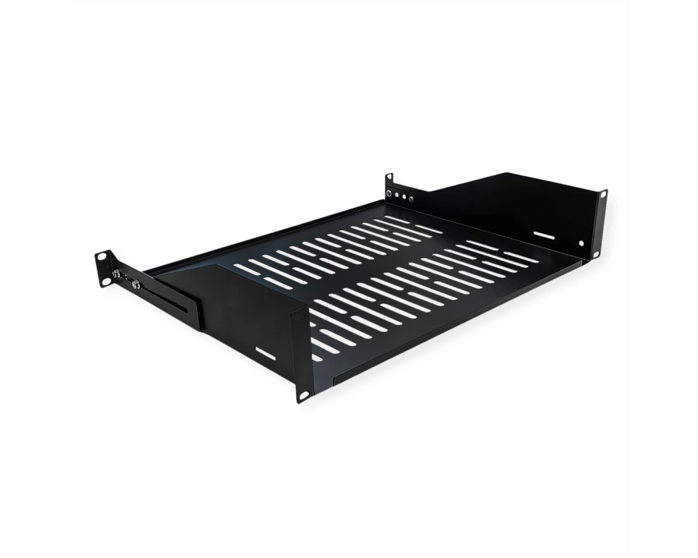 VALUE 19-Zoll-Geräteträger 2 HE, T: 350mm, max. 25 kg, U-Form, schwarz