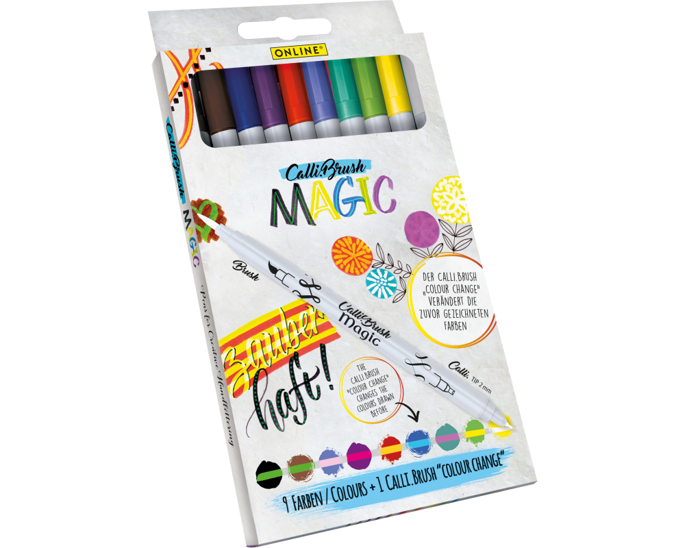 ONLINE Set 9+1 Calli Brush Magic 19137 5 Farben Double Tip, 2mm