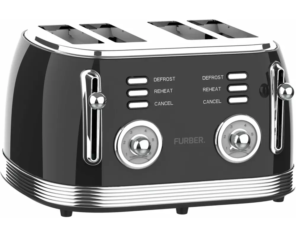 FURBER Toaster Brando Schwarz glanz