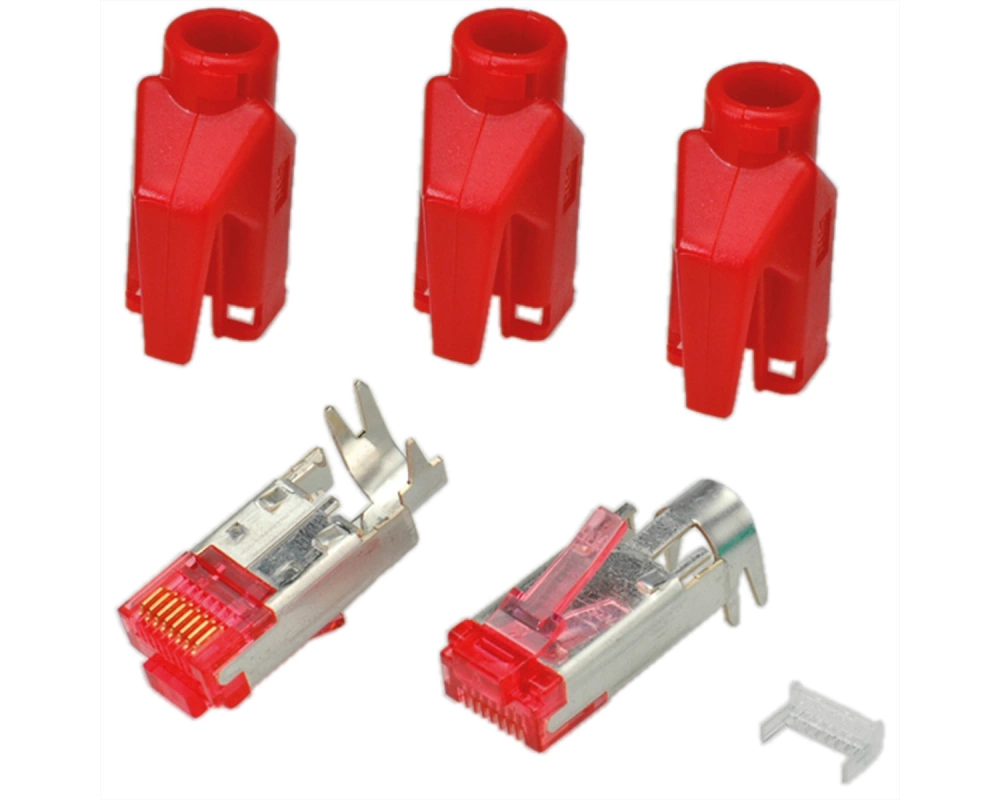 HiRose TM21 Stecker geschirmt, Tülle rot, 50 Stück