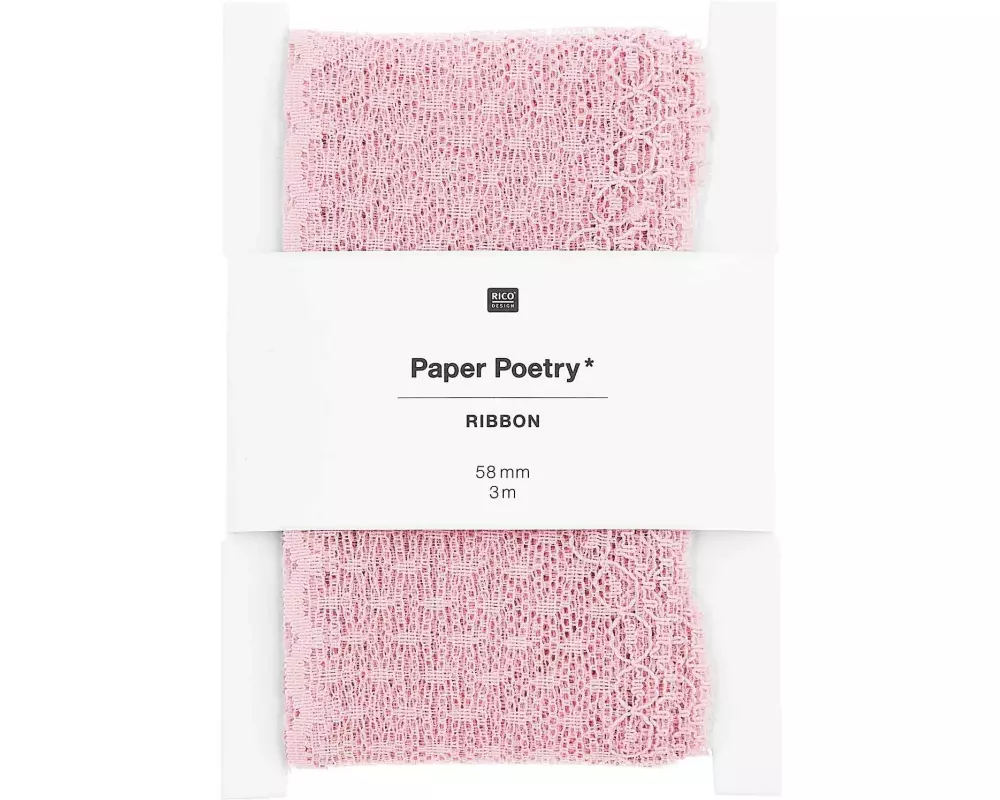 Rico Design Spitzenband Pünktchen 58 mm x 3 m, Rosa