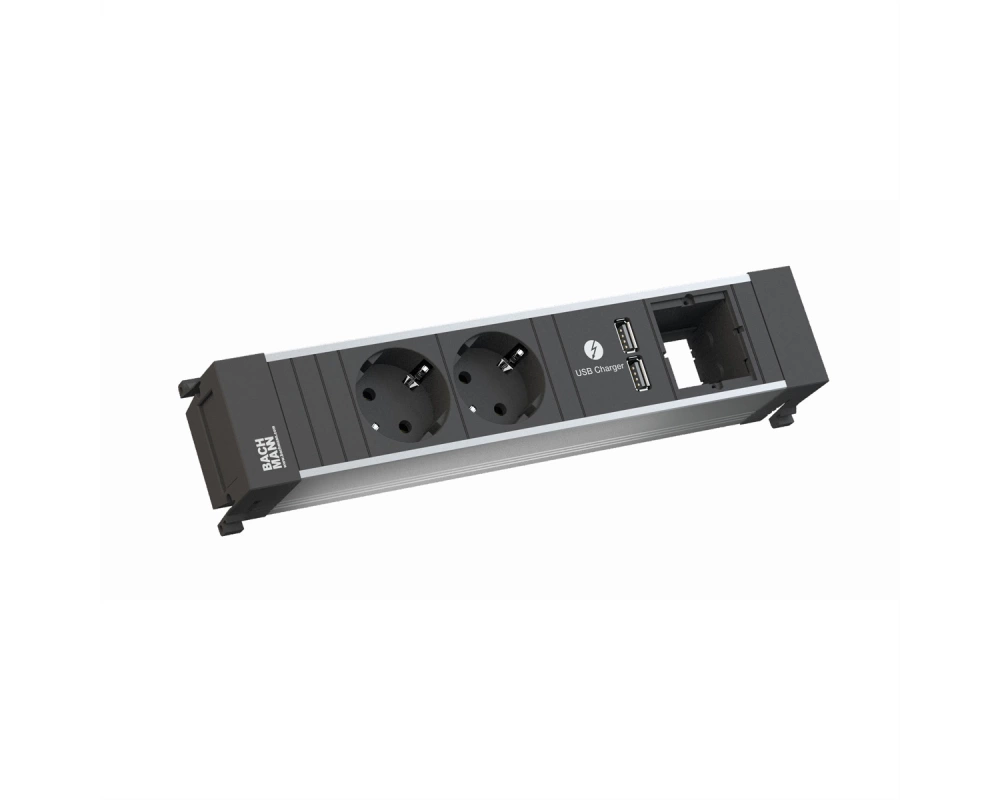 BACHMANN POWER FRAME Medium 2x Schutzkontakt 1x USB Charger 1x ABD