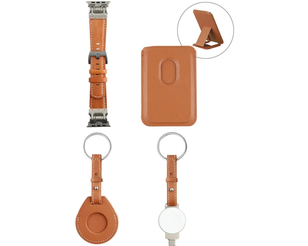 4smarts Style Zubehör-Set 4-teilig Cognac