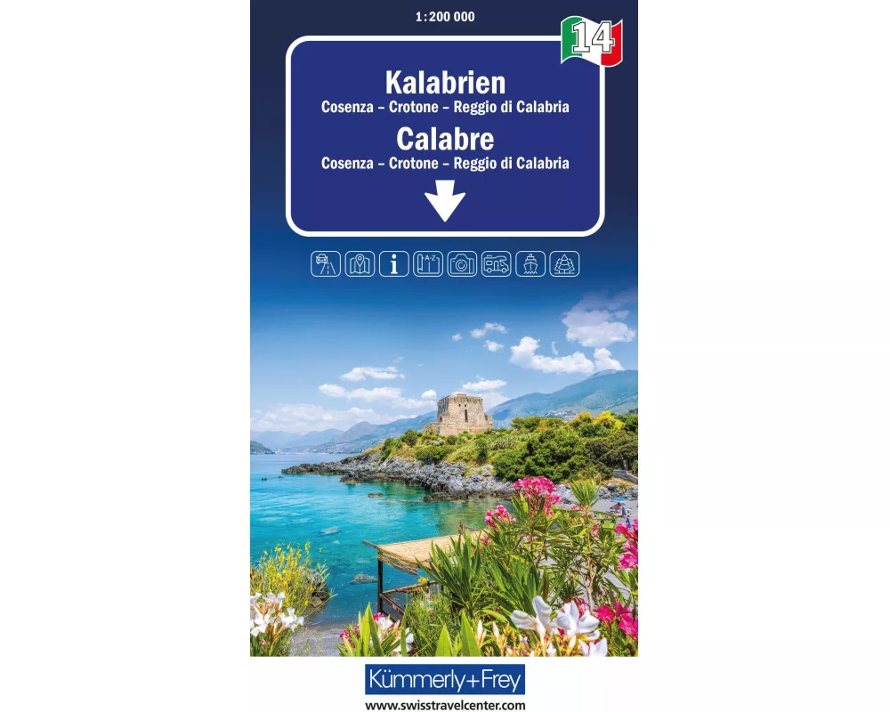 Kümmerly+Frey Regional-Strassenkarte 14 Kalabrien 1:200.000