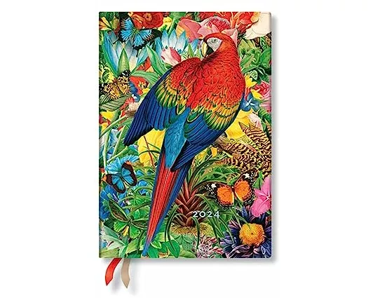 Tropical Garden (Nature Montages) Midi Verso 12-month Dayplanner 2024