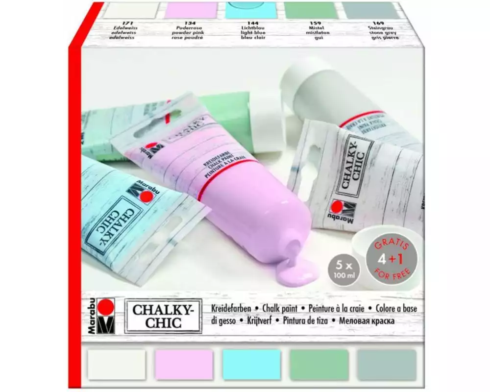 Marabu Kreidefarbe Chalky-Chic 5 x 100 ml