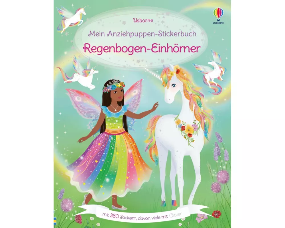 Mein Anziehpuppen-Stickerbuch: Regenbogen-Einhörner