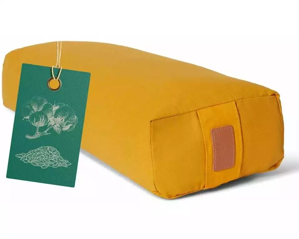 DoYourYoga Yoga-Bolster Paravati mit Bio-Dinkelspelz Gelb