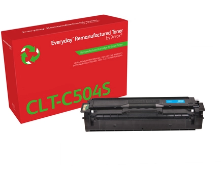 Everyday Cyan Remanufactured Toner by compatible with Samsung CLT-C504S, Standard capacity. Black toner page yield: 1800 pages, Colour toner page yield: 1800 pages, Printing colours: Cyan, Quantity per pack: 1 pc(s)