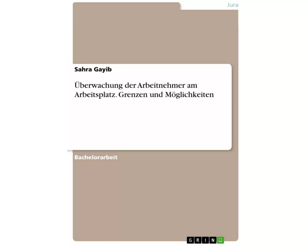 Überwachung der Arbeitnehmer am Arbeitsplatz. Grenzen und Möglichkeiten