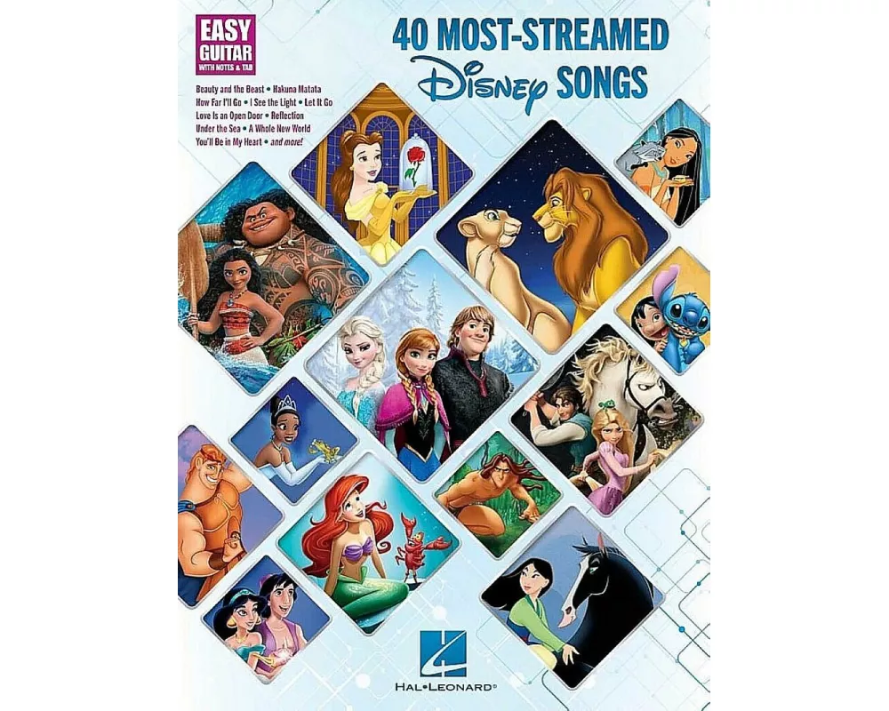 40 Most-Streamed Disney Songs: Easy Guitar with Notes and Tab Songbook