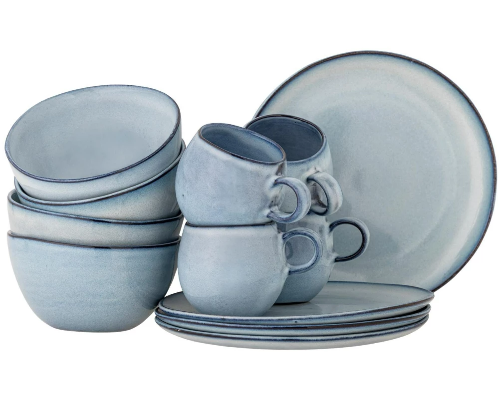 Bloomingville Speiseteller Sandrine 12-teilig, Blau