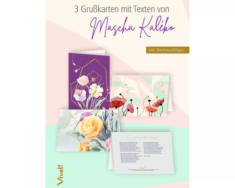 3er-Set Grußkarten »Mascha Kaléko«