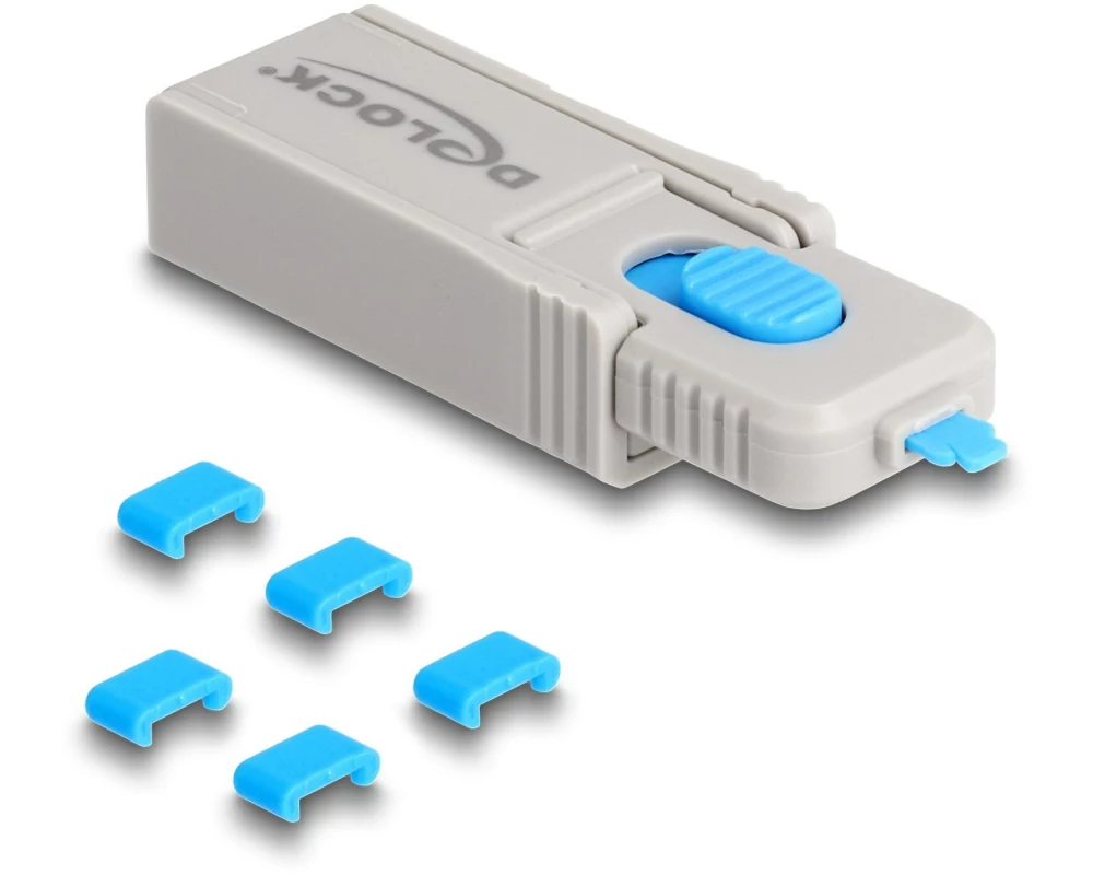 Delock USB Type-C Port Blocker Set 5 Stück mit Verschlusswerkzeug
