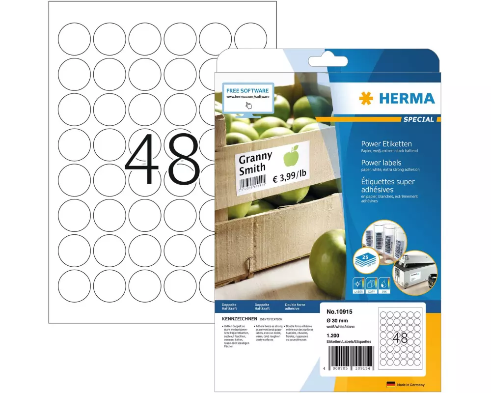 HERMA Universal-Etiketten Power 10915 30 mm