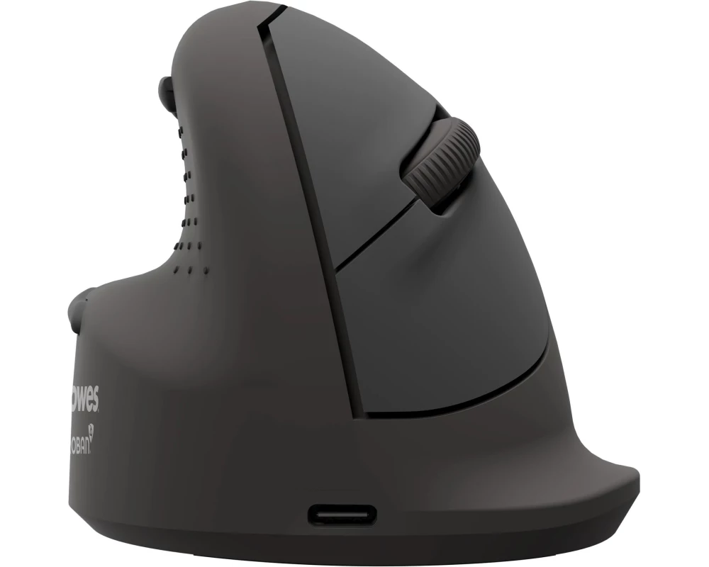 Fellowes Workplace Vertikalmaus Breyta Plus+ Linkshänder, Medium, Schwarz