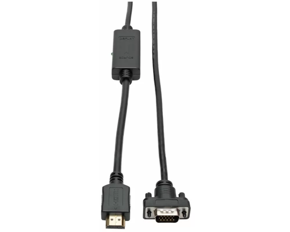 EATON TRIPPLITE HDMI to VGA, Active Adapter Cable, HDMI to Low-Profile, HD15, M/M, 3ft. 0.9m