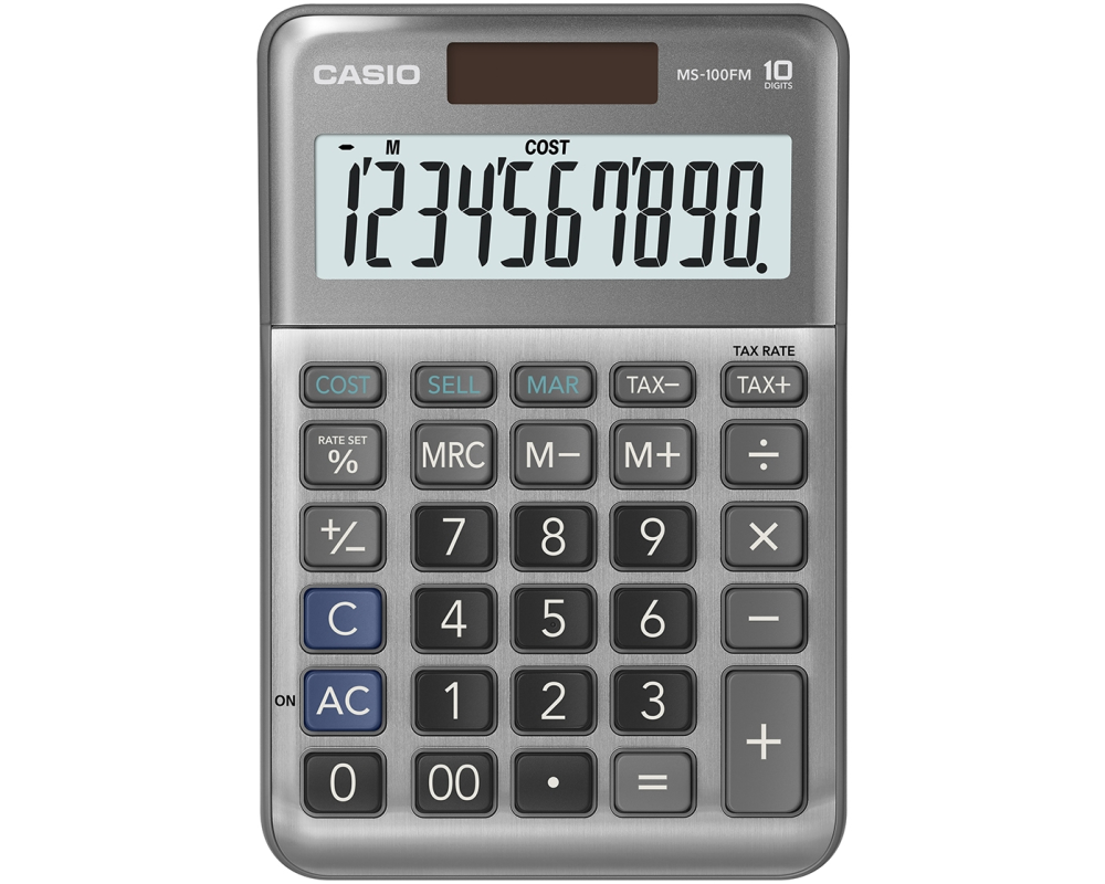 CASIO Tischrechner MS-100FM grau
