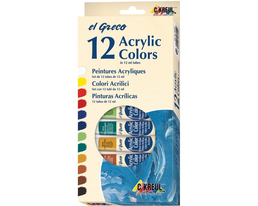 KREUL Acrylfarben Set 28250 12 Tuben à 12ml
