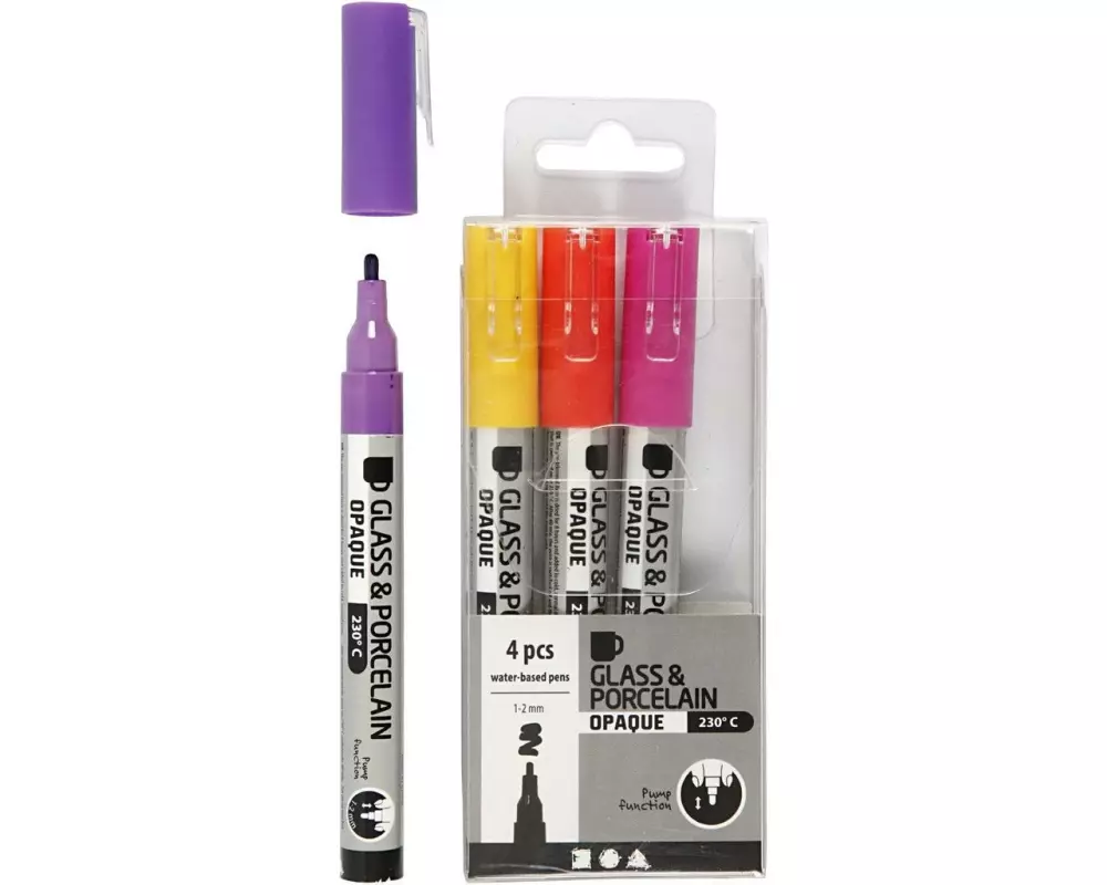Creativ Company Porzellanmarker und Glasmarker 4 Stück