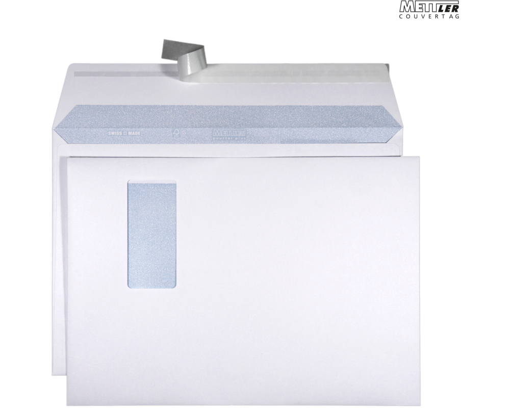 METTLER Couvert Fenster rechts C4 9064-LASER 120g, ultraweiss 250 Stk.