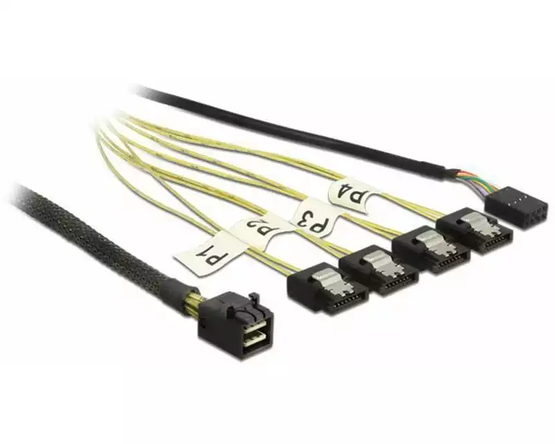 Delock SATA-Kabel 4x SATA-SFF-8643 Reverse Breakout 100 cm