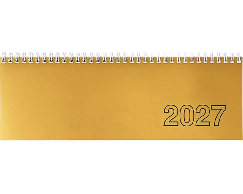 Simplex Tisch-Querkalender 2027 1 W/2 S, Altgold 30.7 x 10.5 cm