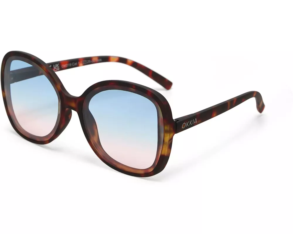 OKKIA Sonnenbrille Anna Classic Havana, Blue Pink Lens