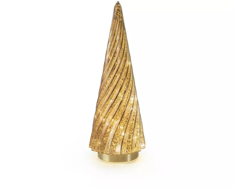 STT Glass tree brown, 33 cm Warmweiss