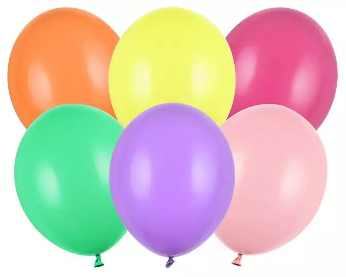 Partydeco PartyDeco Strong Ballons Pastel, 10er-Set Mehrfarbig