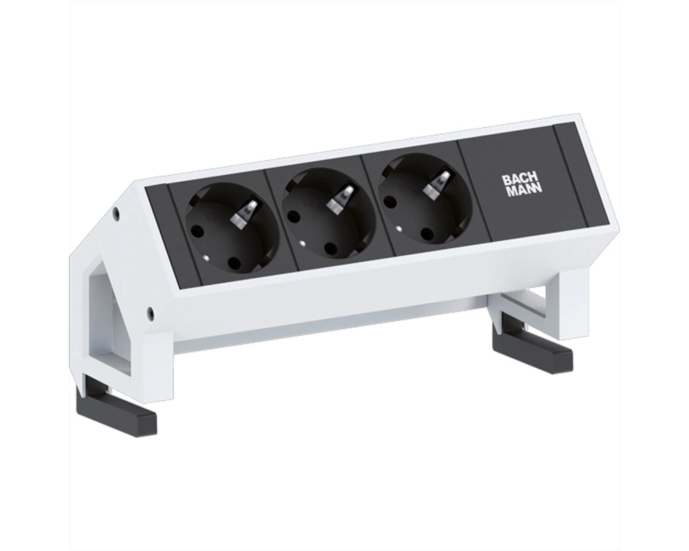 BACHMANN DESK2 3x Schutzkontakt GST18, weiß