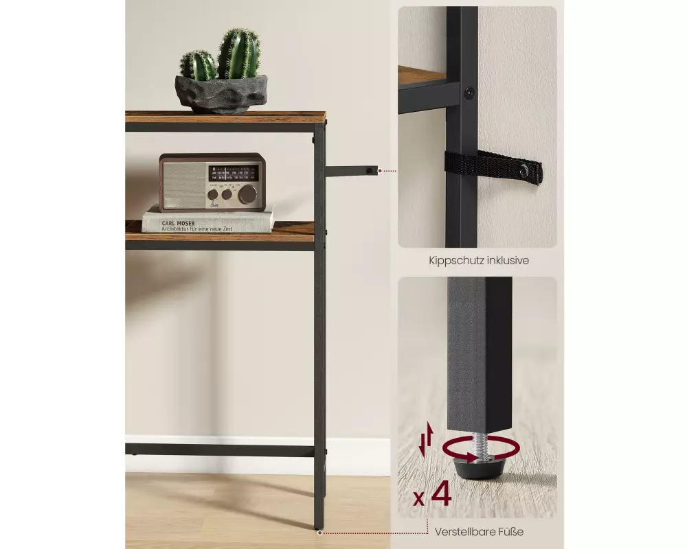VASAGLE Konsolentisch 120 x 80 cm, Schwarz/Braun