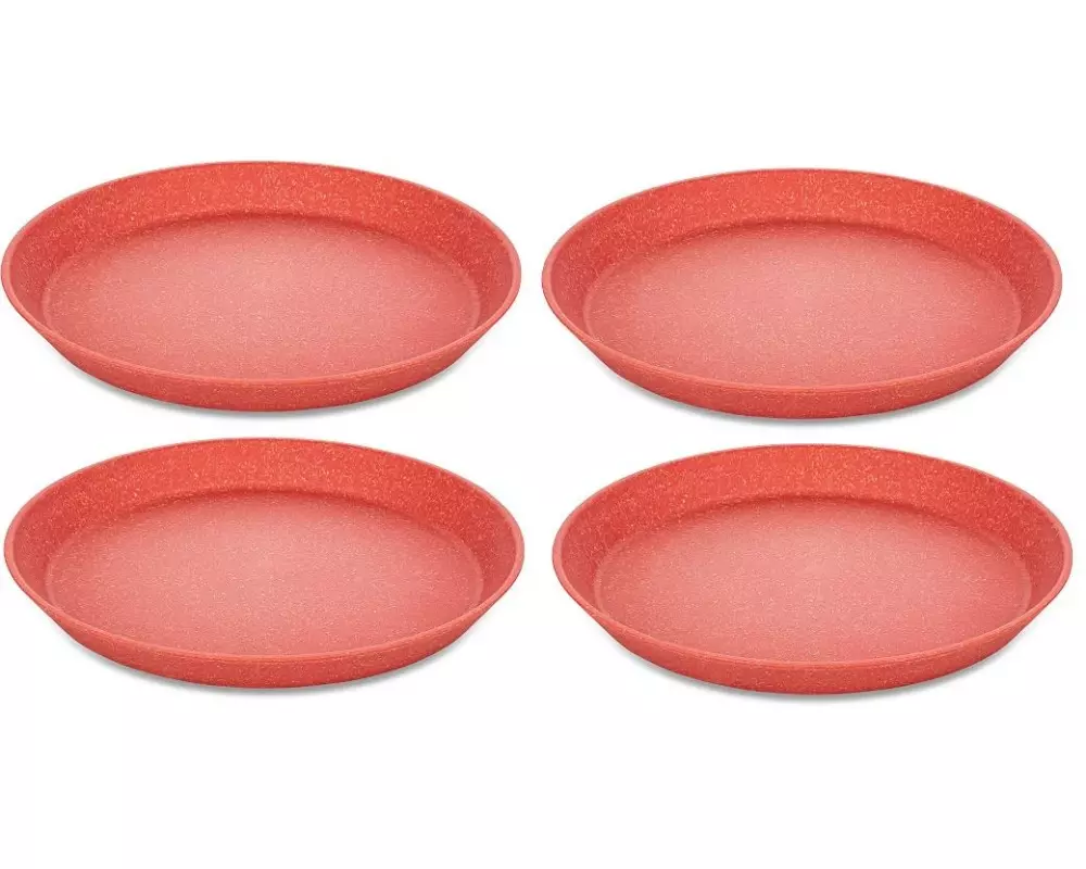 Koziol Speiseteller Connect Ø 20.5 cm, 4 Stück, Rot