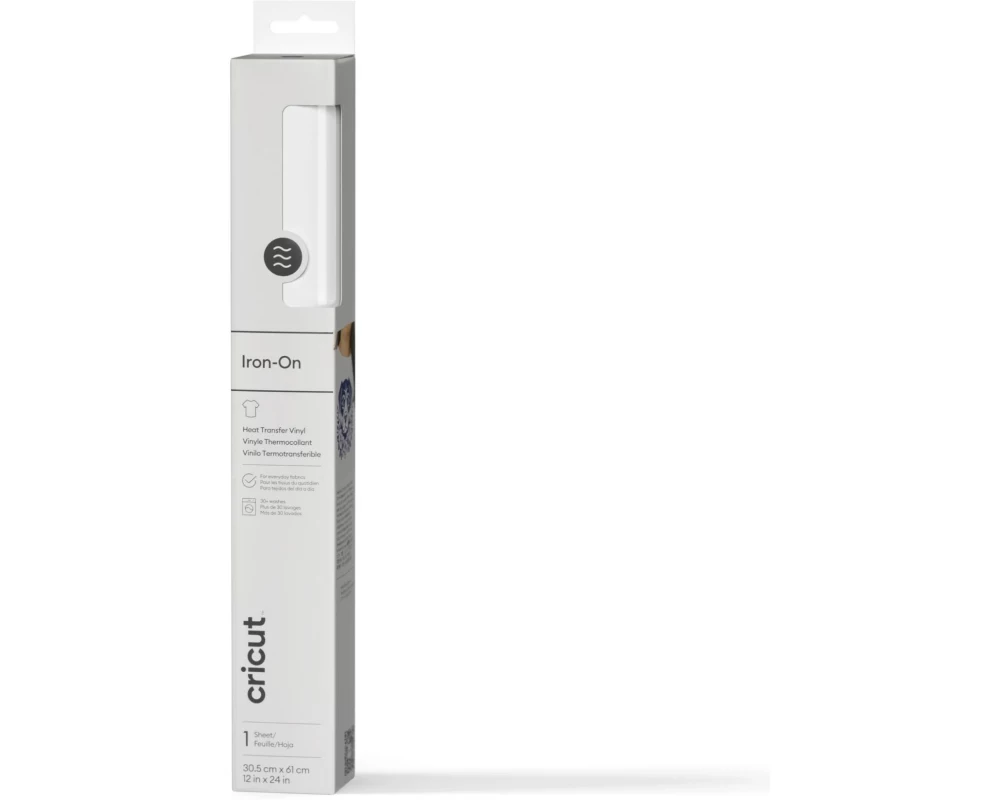 Cricut Aufbügelfolie 30.5 x 61 cm, 1 Stück, Weiss