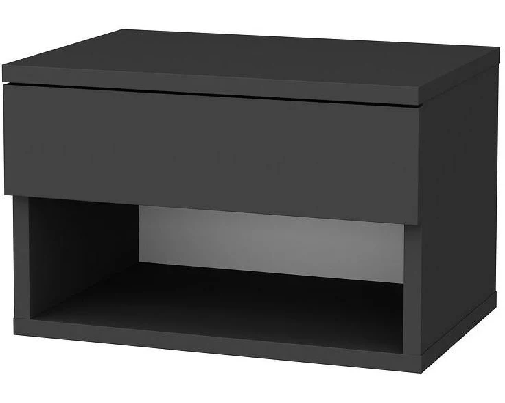 Woody Fashion Nachttisch Jamot 44.6 x 29 x 31.9 cm, Anthrazit