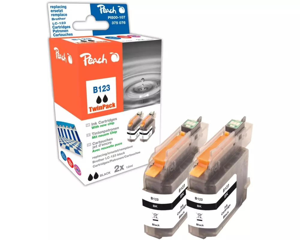 Peach Tintenset Brother LC-123bk