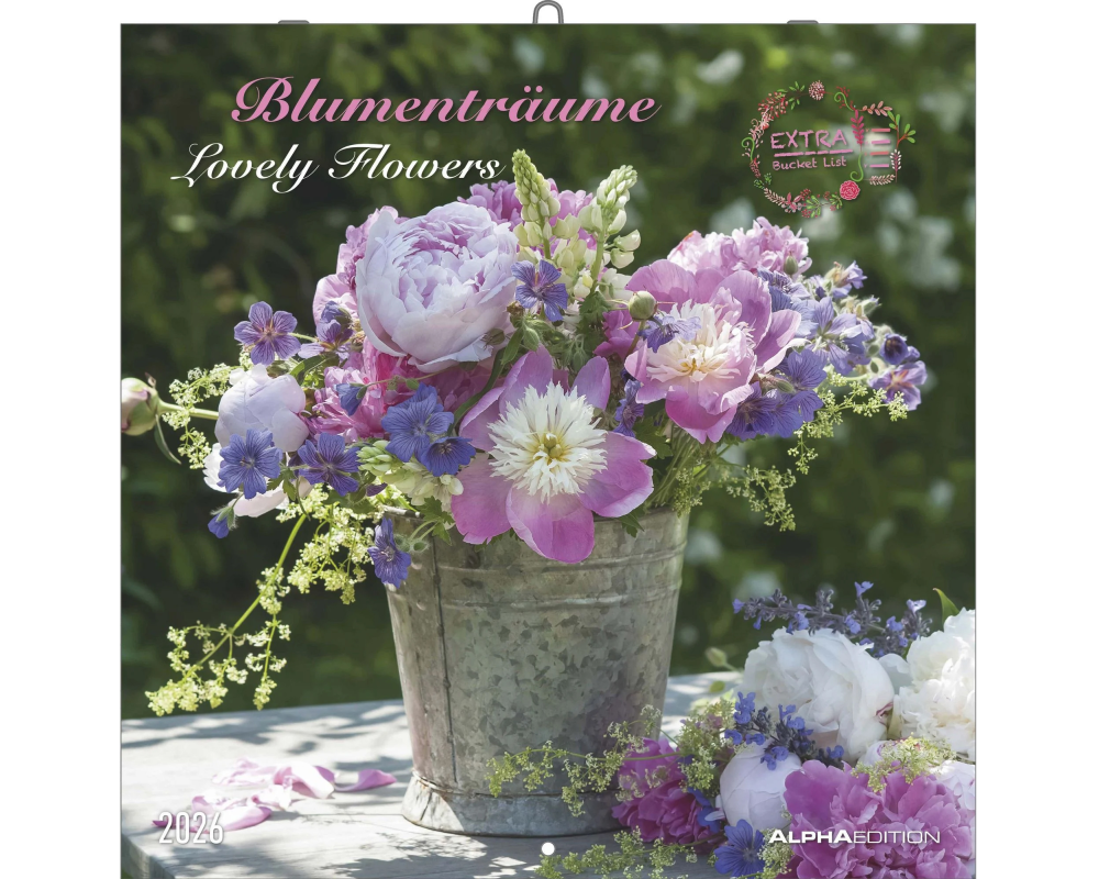 ALPHA EDITION Bildkalender 2026 160344 Blumenträume ML 30x30cm